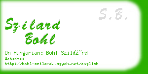 szilard bohl business card